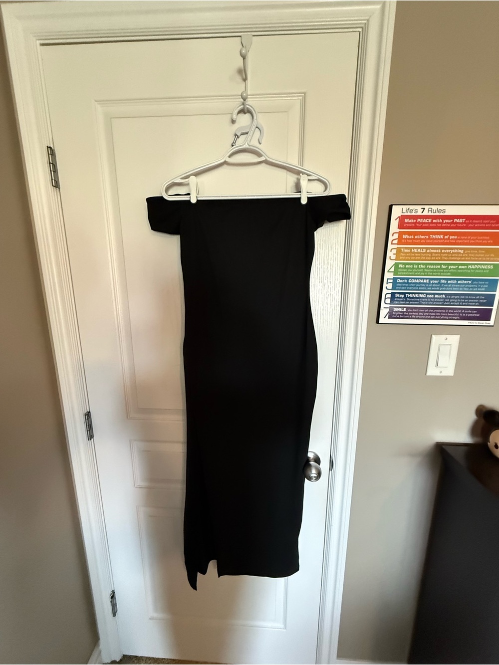 SHEIN Black Off-Shoulder Midi Dress